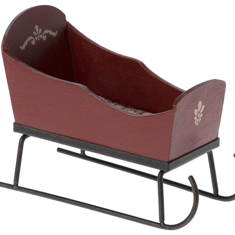 Κόκκινο ελκηθρο μινιατούρα-Maileg-3ετων+