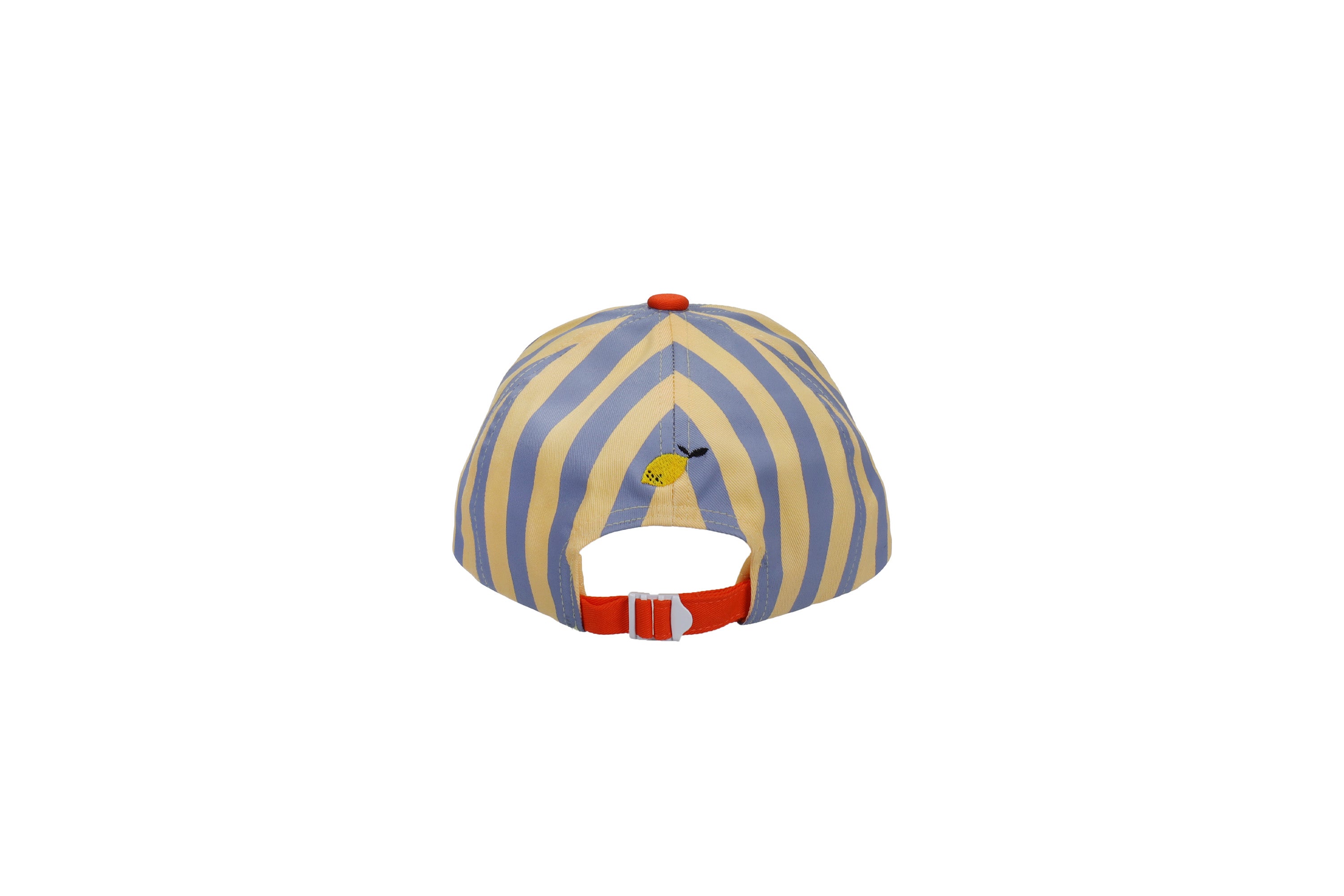 Kid's jockey cap stripes blue whale + sandy yellow 12μηνών+  Ø47-56 cm Sticky Lemon