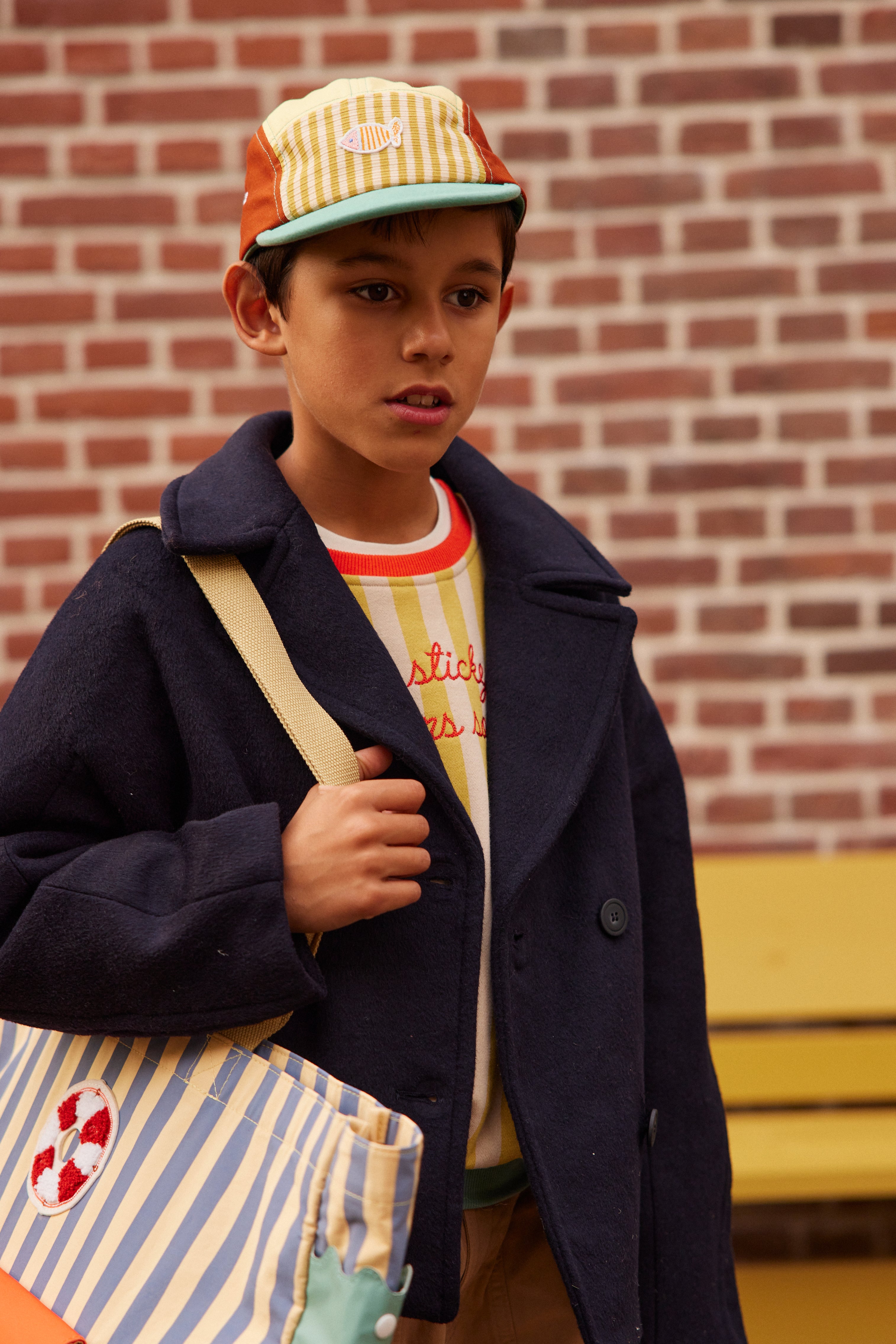 Shopper blue whale + sandy yellow - wonders of the deep sea  48x13x37cm Sticky Lemon