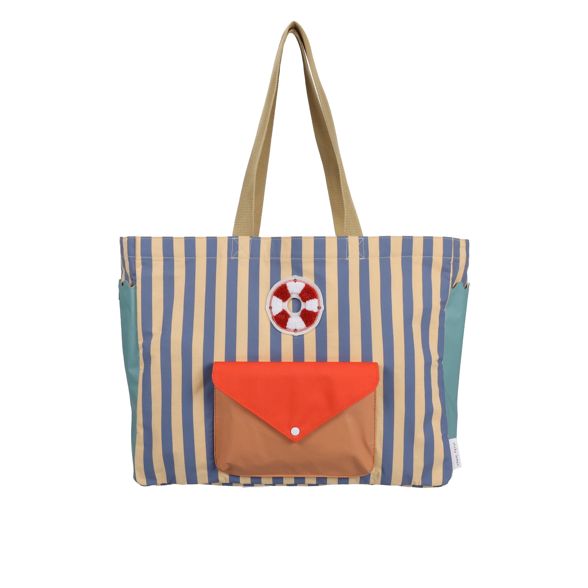 Shopper blue whale + sandy yellow - wonders of the deep sea  48x13x37cm Sticky Lemon