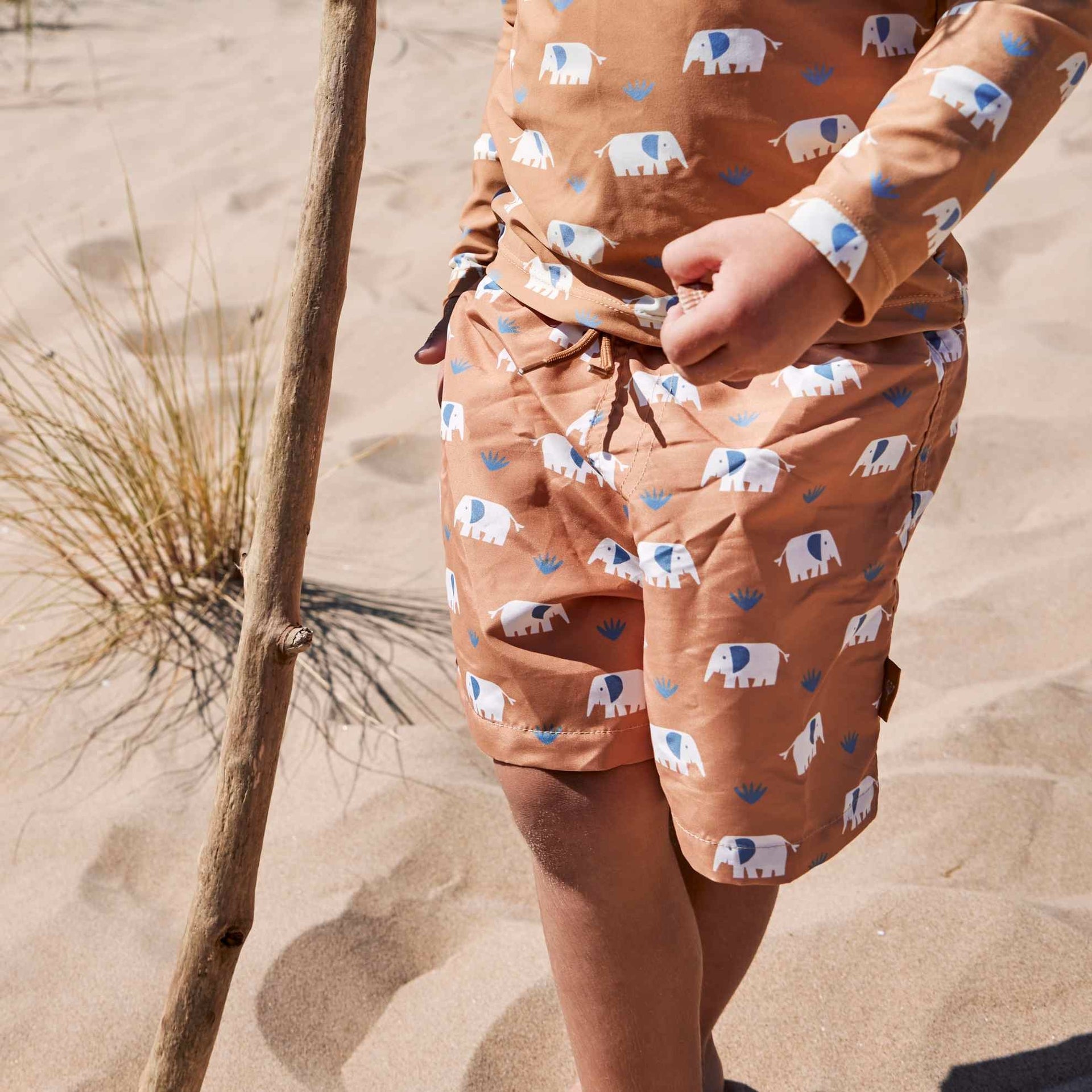 Kid's shorts swimsuit with UV50 protection-Fresk Elephant-3M-8Y