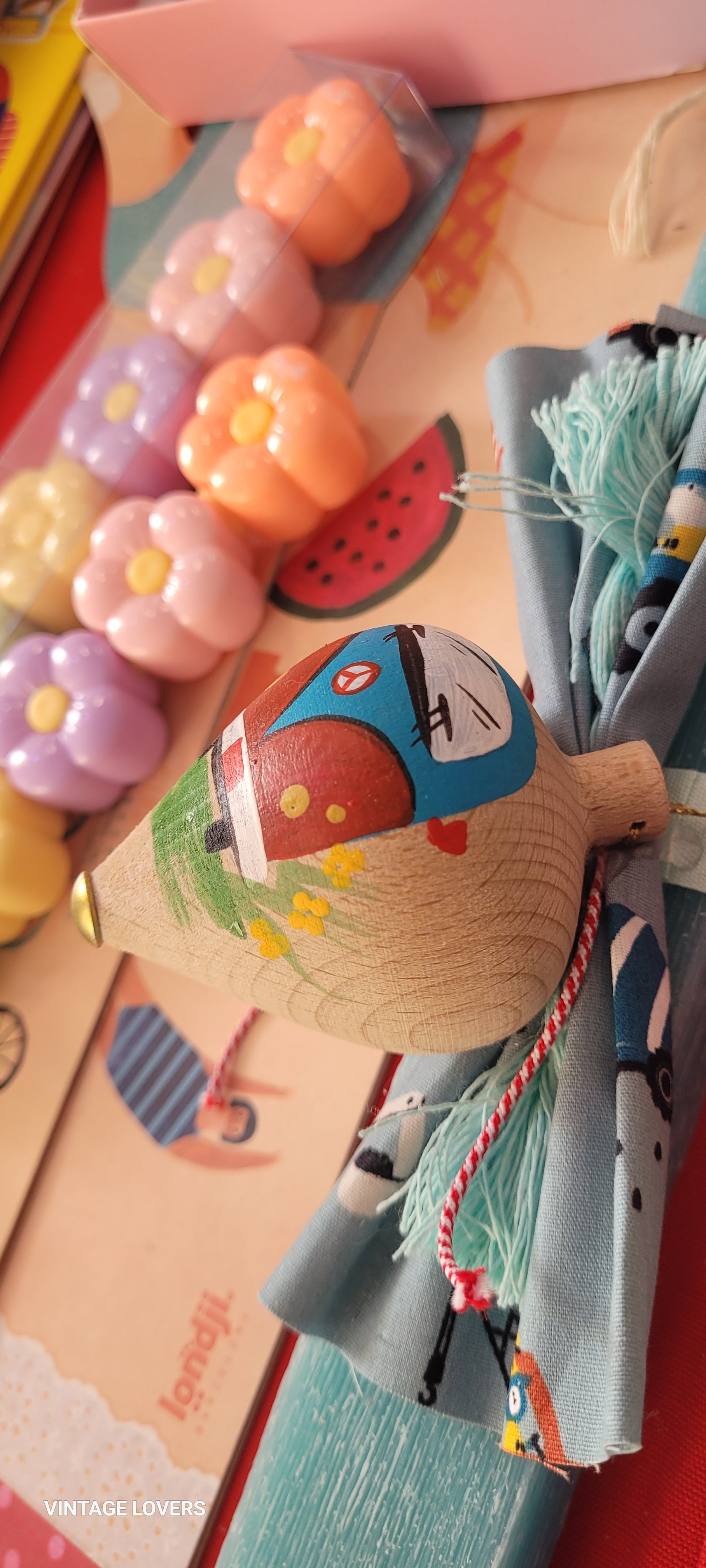 Children's Scratch Scented Candle with wooden spinning toy 29cm