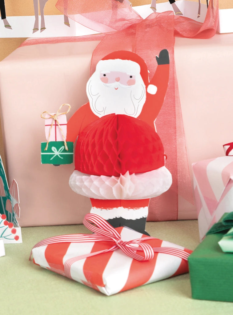 Meri Meri Honeycomb Santa Stand Up Card