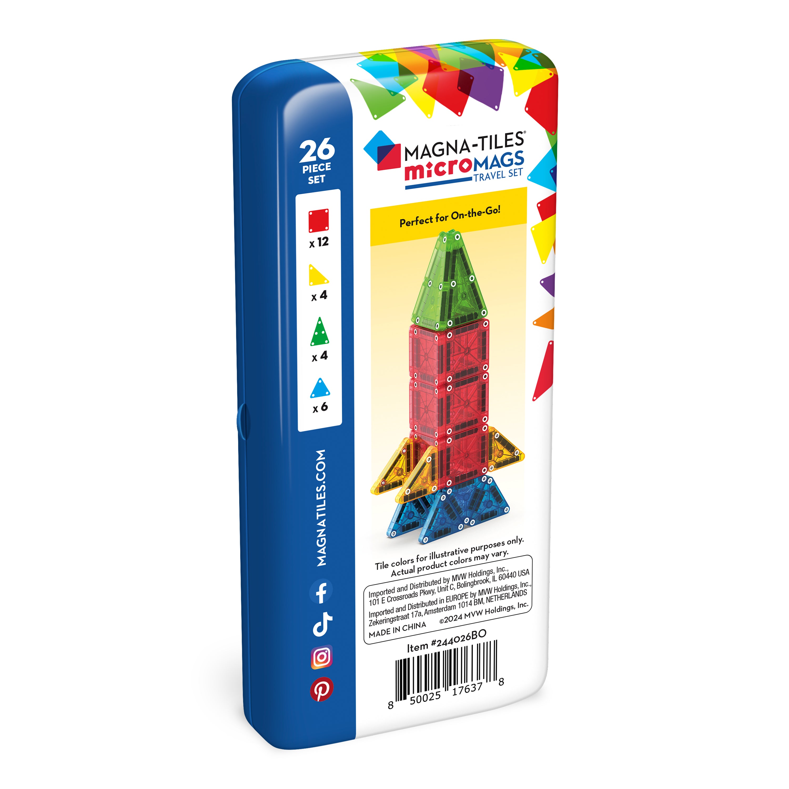 Μαγνητικό Παιχνίδι microMAGS Travel Set 26 Κομμάτια 3ετών+ Magna Tiles 244026