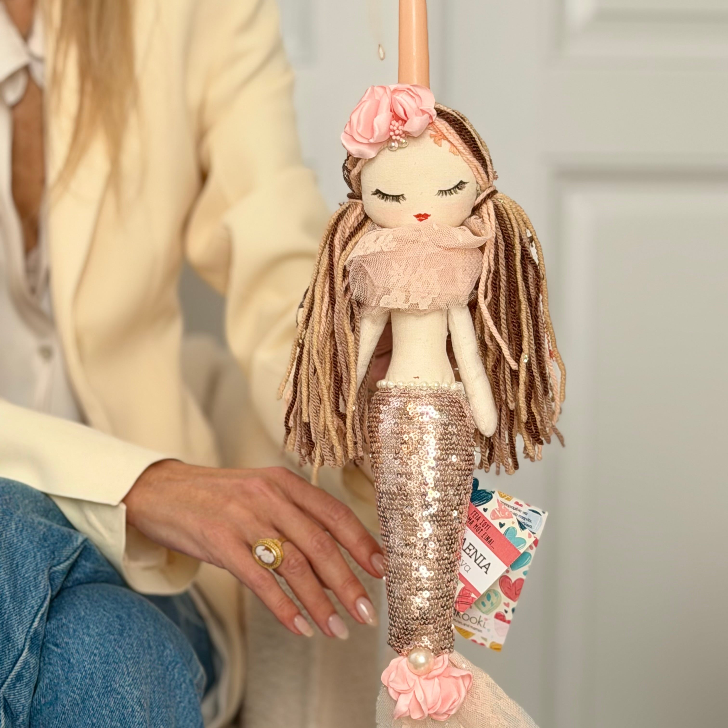 Handmade Easter candle Koralenia the mermaid