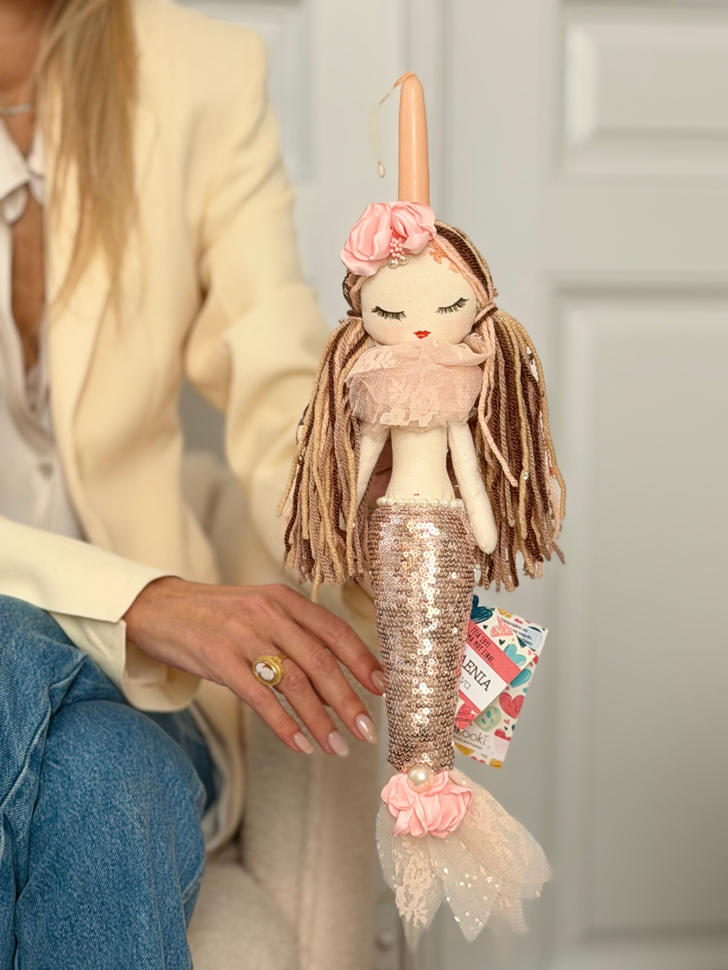 Handmade Easter candle Koralenia the mermaid