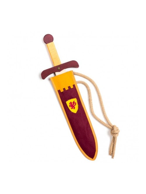 Παιδικό Ξύλινο Σπαθί 50εκ. με υφασμάτινη θήκη - Ιππότης 3+