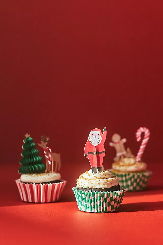 Cupcake Kit φορμάκια και toppers για παιδικό πάρτι με χριστουγεννιάτικα στοιχεία Meri Meri
