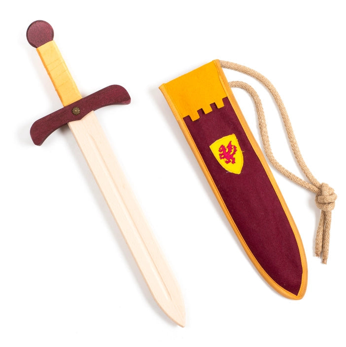 Παιδικό Ξύλινο Σπαθί 50εκ. με υφασμάτινη θήκη - Ιππότης 3+