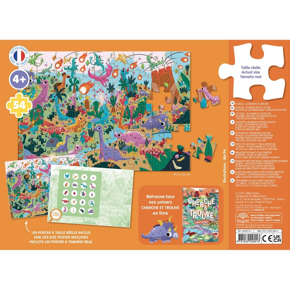 Kid's Observation Puzzle  DinosaursAuzou 54 pcs 4+ years