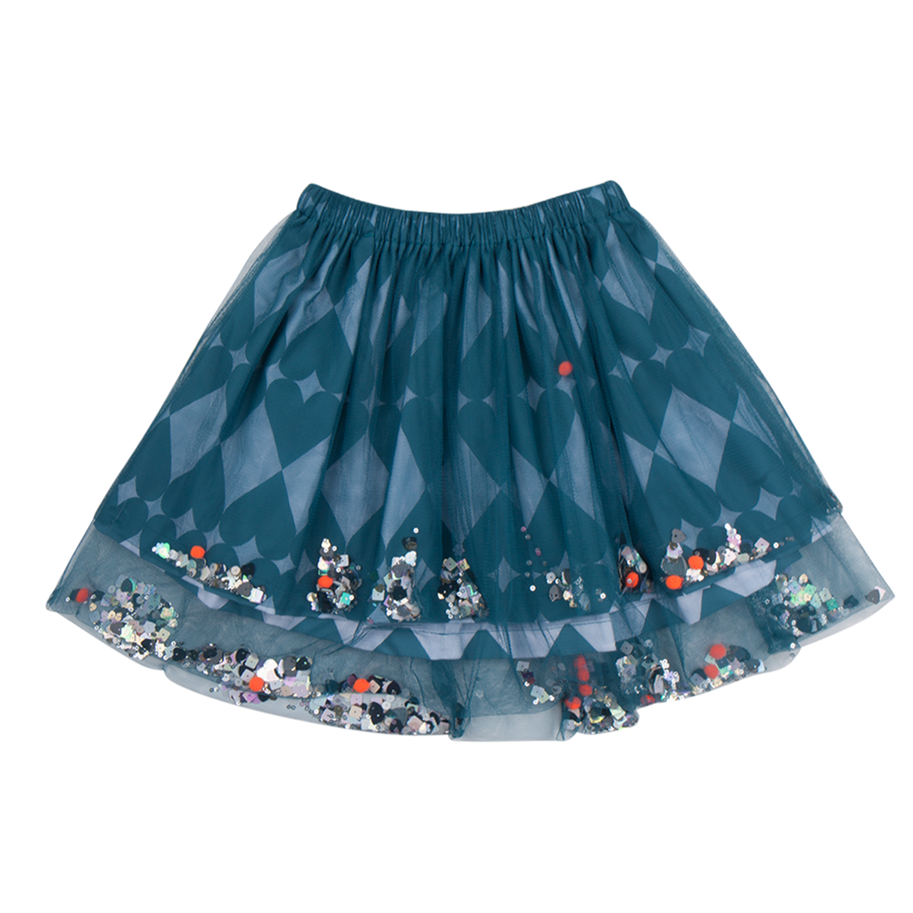 Παιδική βαμβακερή φούστα tutu με τούλι και παγιέτες 12 μηνών-18 μηνών