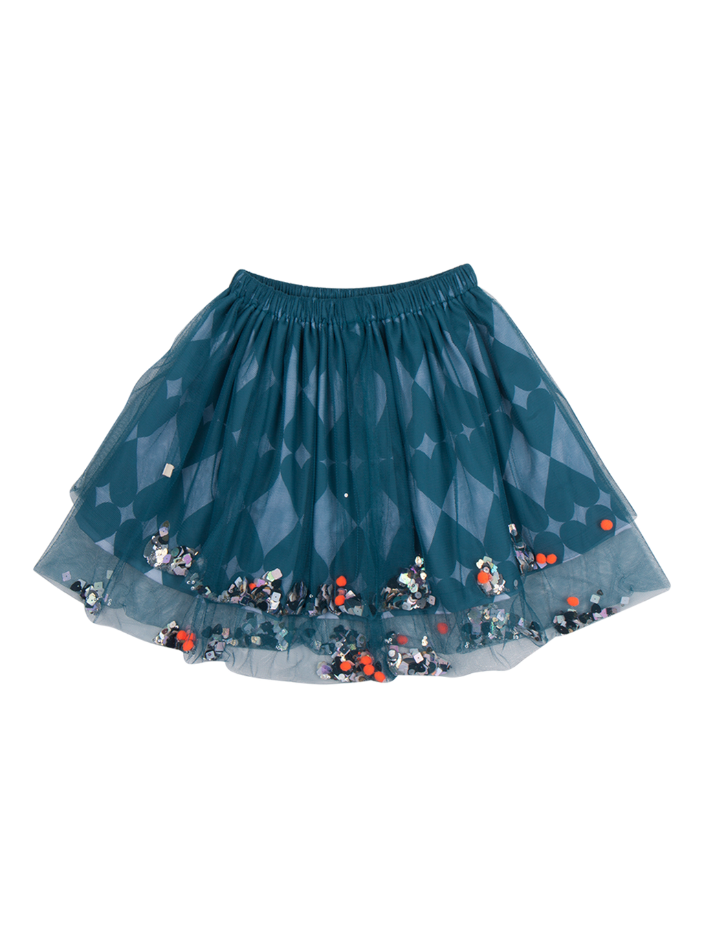 Παιδική βαμβακερή φούστα tutu με τούλι και παγιέτες 12 μηνών-18 μηνών