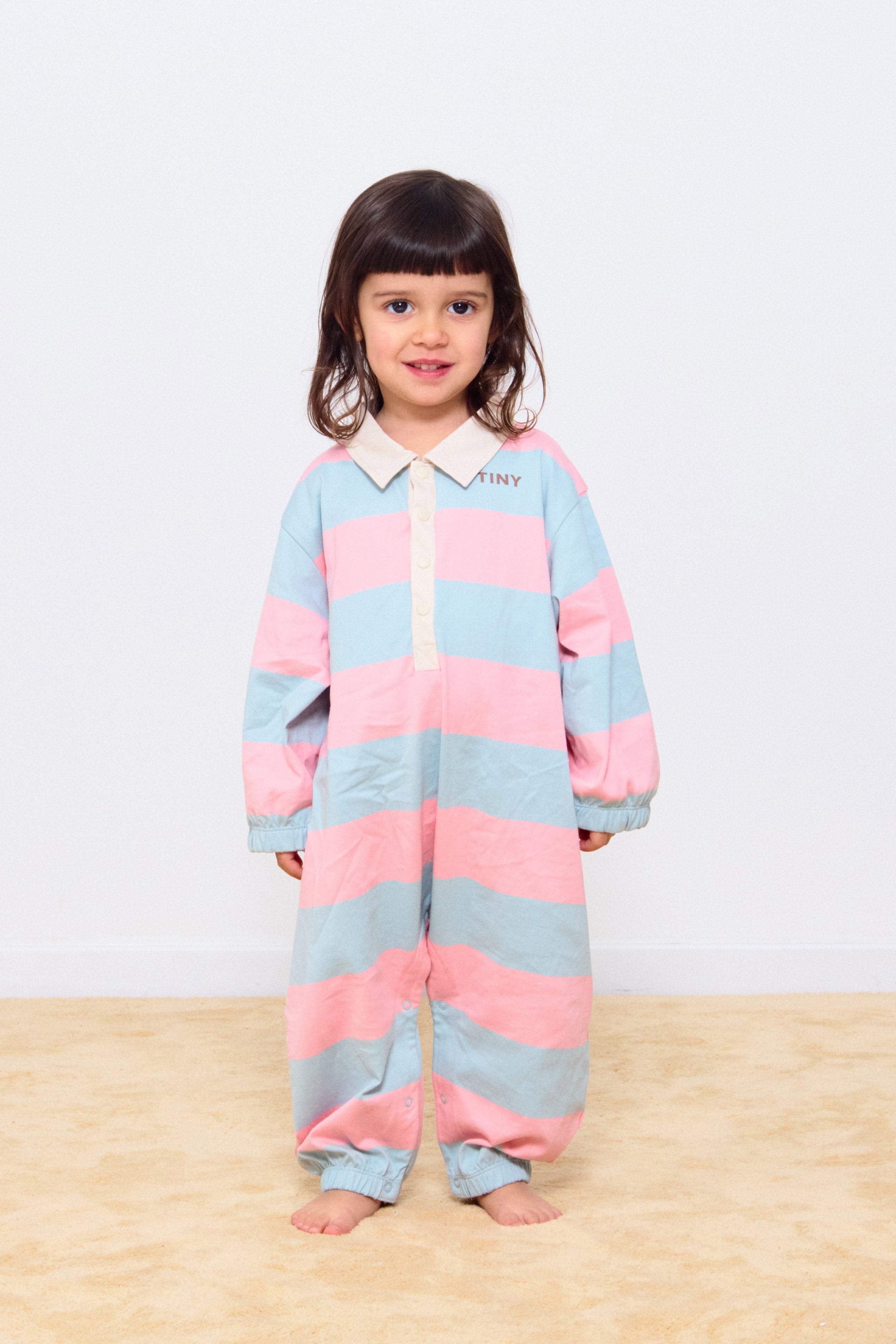 Βρεφικό ολόσωμο φορμάκι polo Stripes από οργανικό βαμβάκι 6-24μηνών Tinycottons