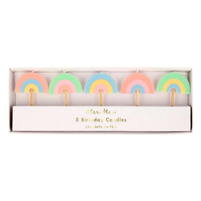 Κεράκια Ουράνιο Τόξο (5τμχ)