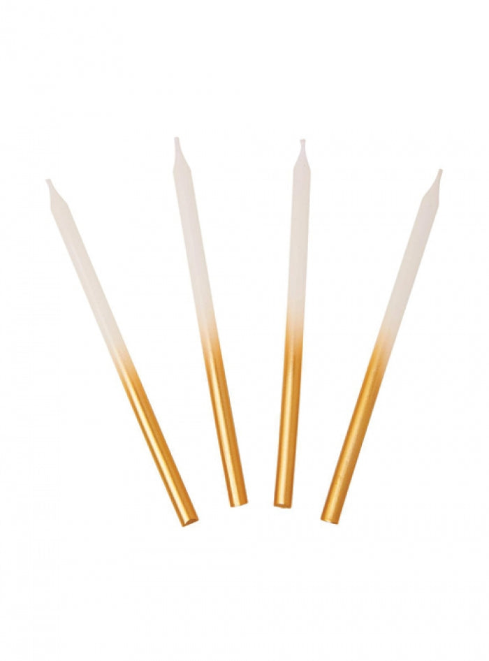 Κεράκια λευκό χρυσό (16τμχ)