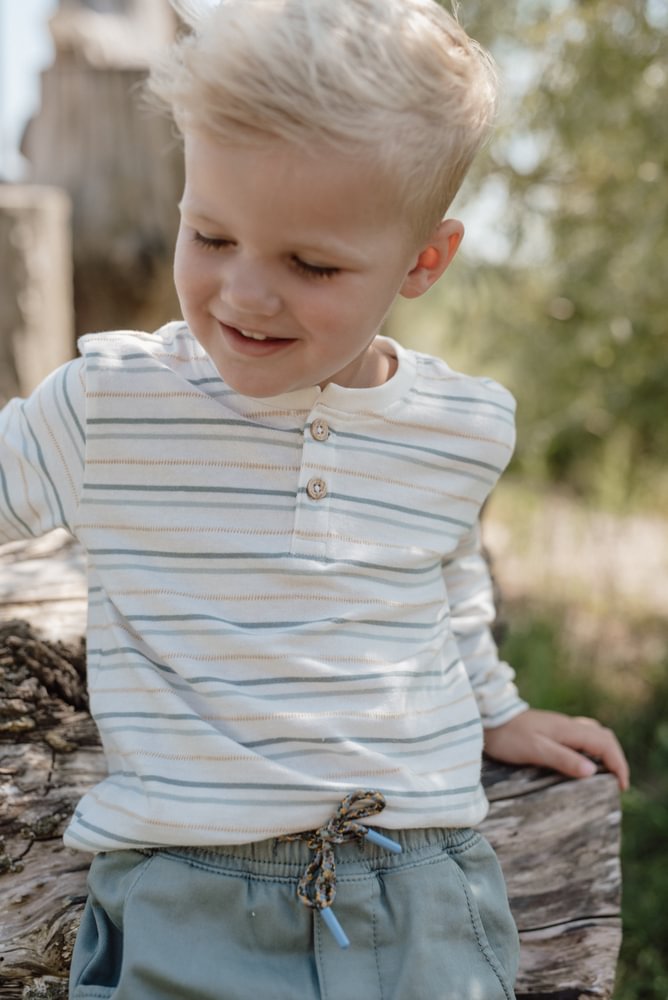 Kids long sleeve t-shirt with buttons Multi 1-4Years Little Dutch