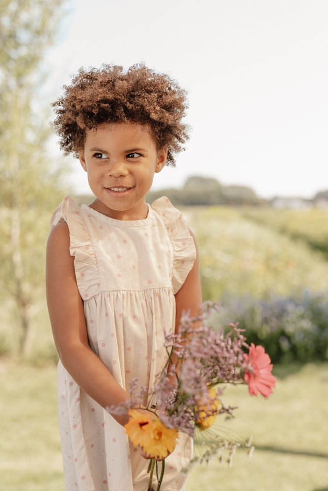 Kids sleeveless dress Sand 1-4Years Little Dutch