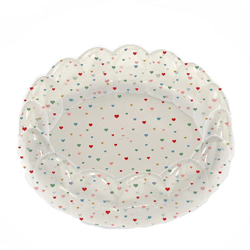 Large shell pool transparent - multi hearts 160x45cm 3+ years Konges Slojd