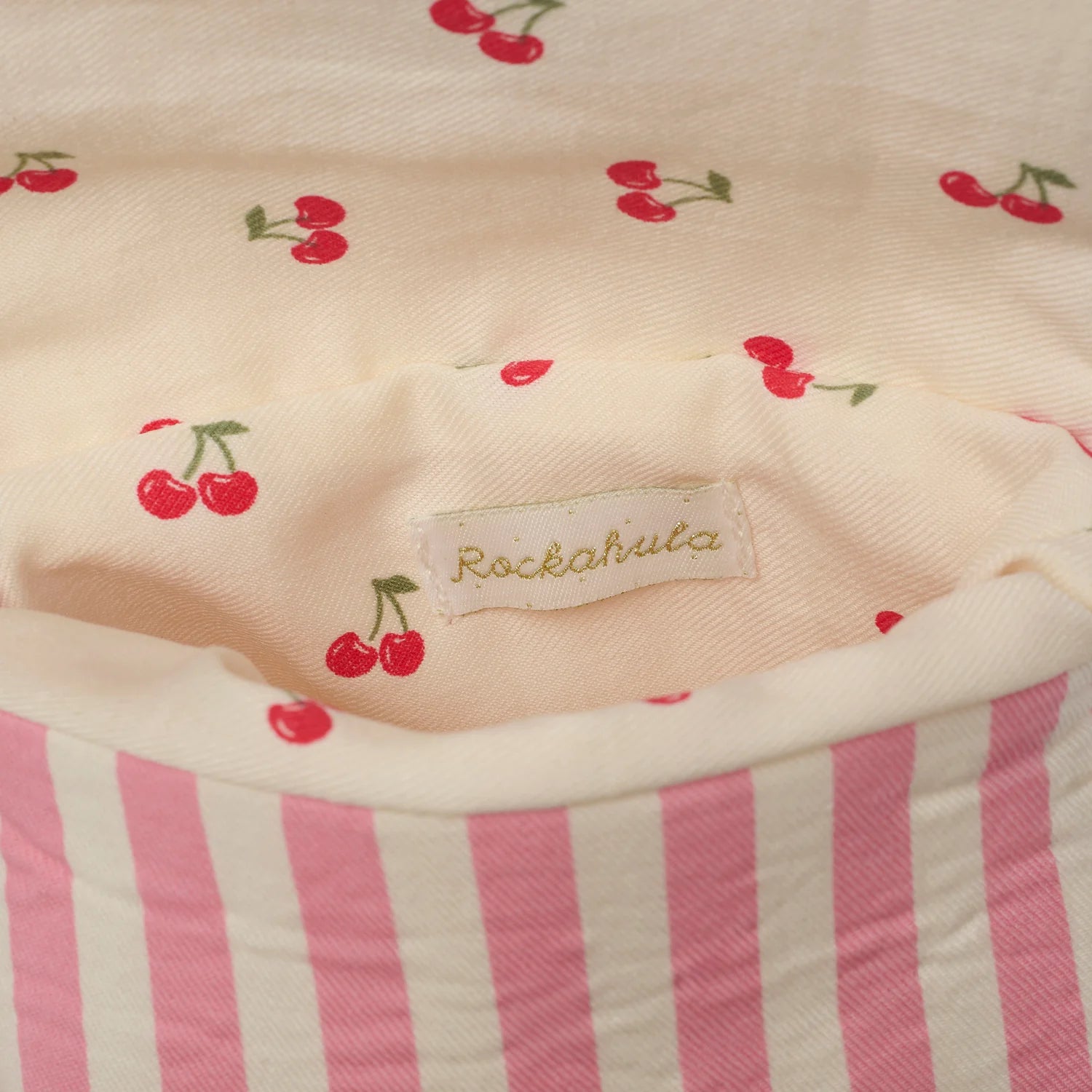 Παιδικό ριγέ τσαντάκι candy stripe Cherry με κέντημα-Rockahula