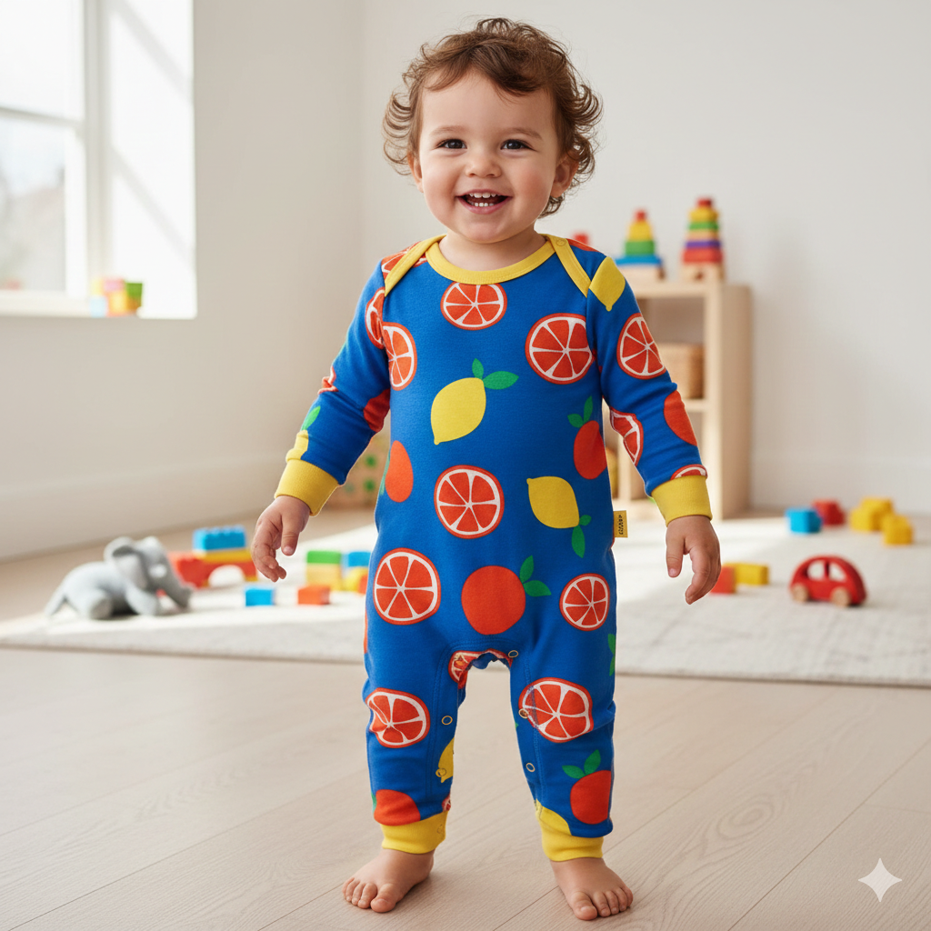 Baby's onesie with Orange and Lemons 0-3M Toby Tiger