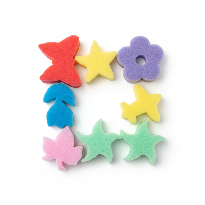 Σφουγγάρια ζωγραφικής-χειροτεχνίας με σχέδια σετ 6 τεμάχια