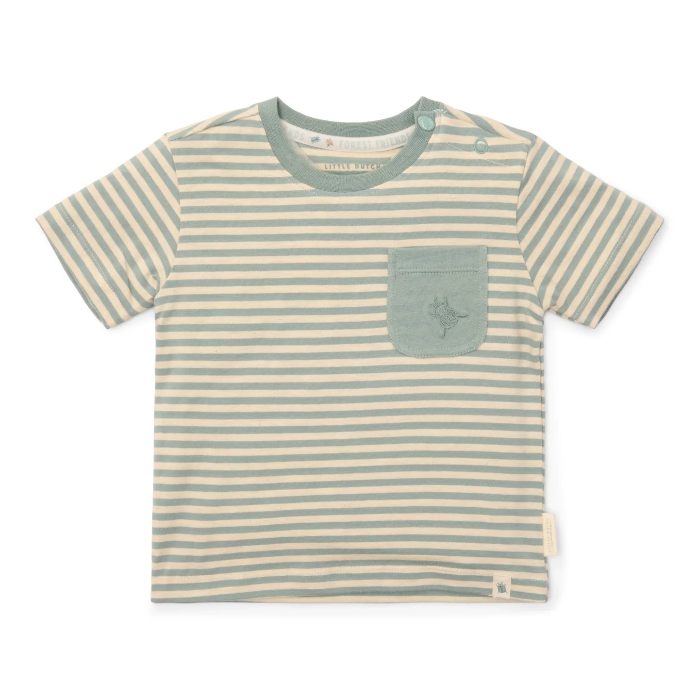 Forest Green Stripe Short Sleeve T-Shirt 1-4Years Little Dutch