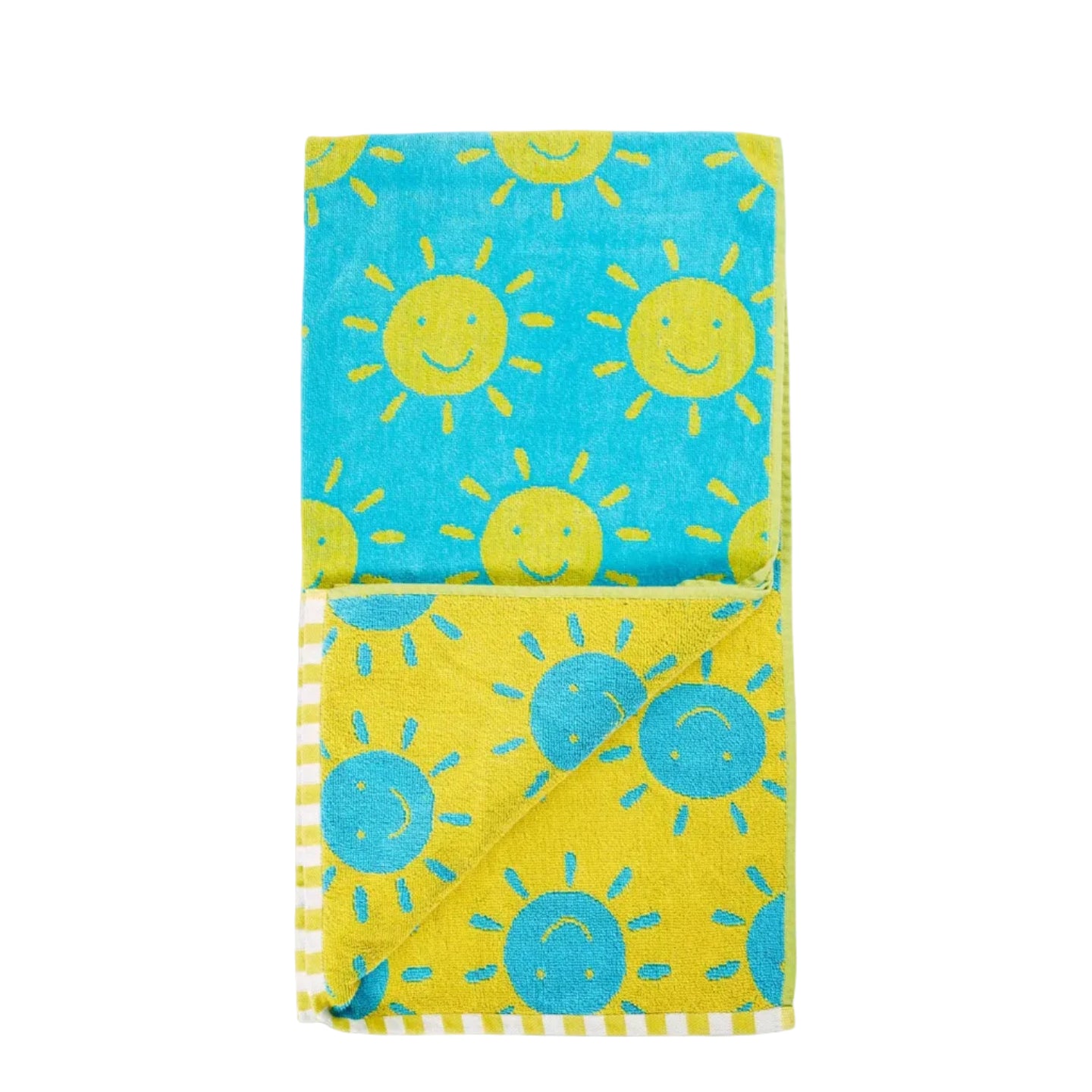 Children's Beach Towel Sunshine Smiles 140 x 70cm Organic cotton Frugi