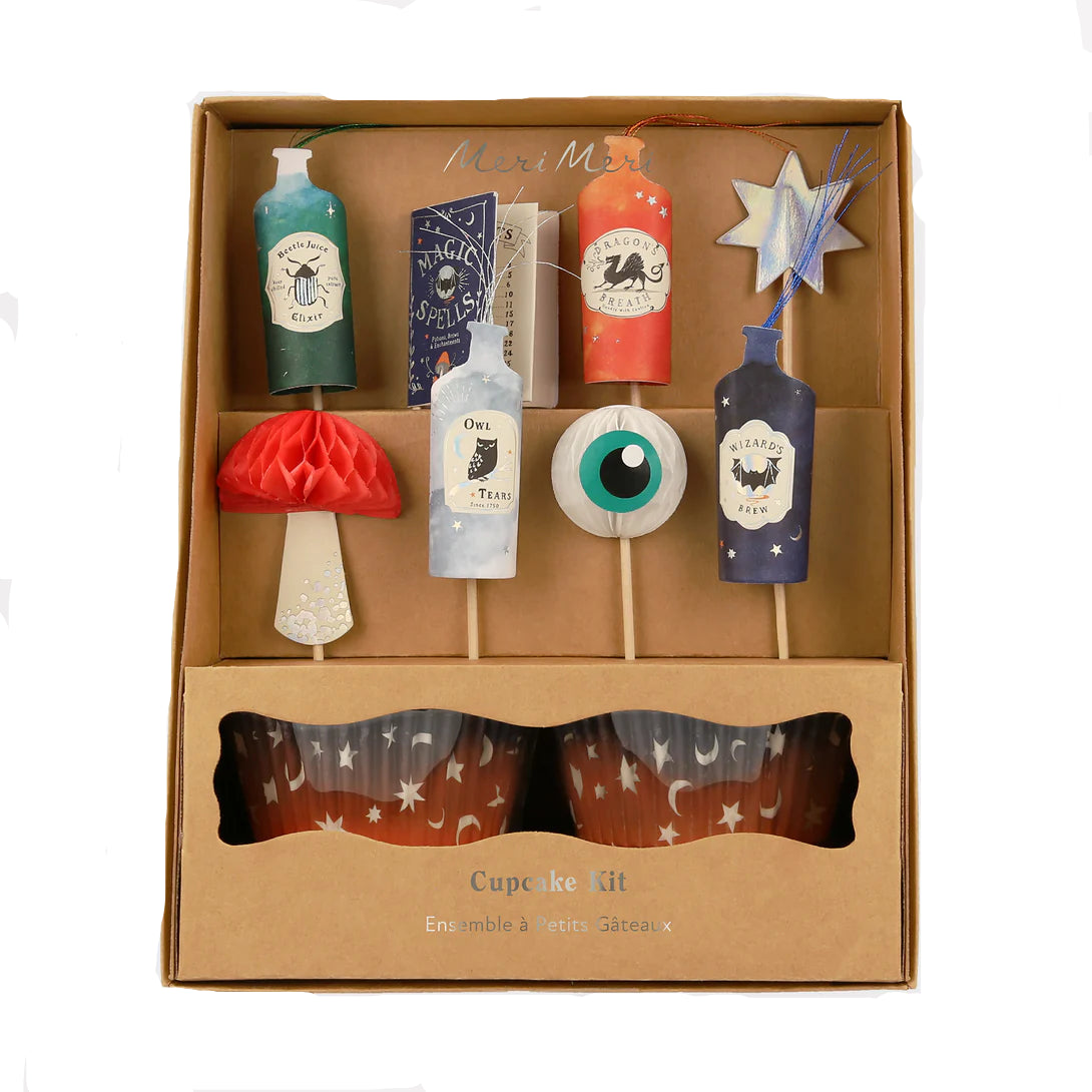 Cupcake Kit φορμάκια και toppers για παιδικό Halloween πάρτι Making Magic σετ 24τμχ - Meri Meri