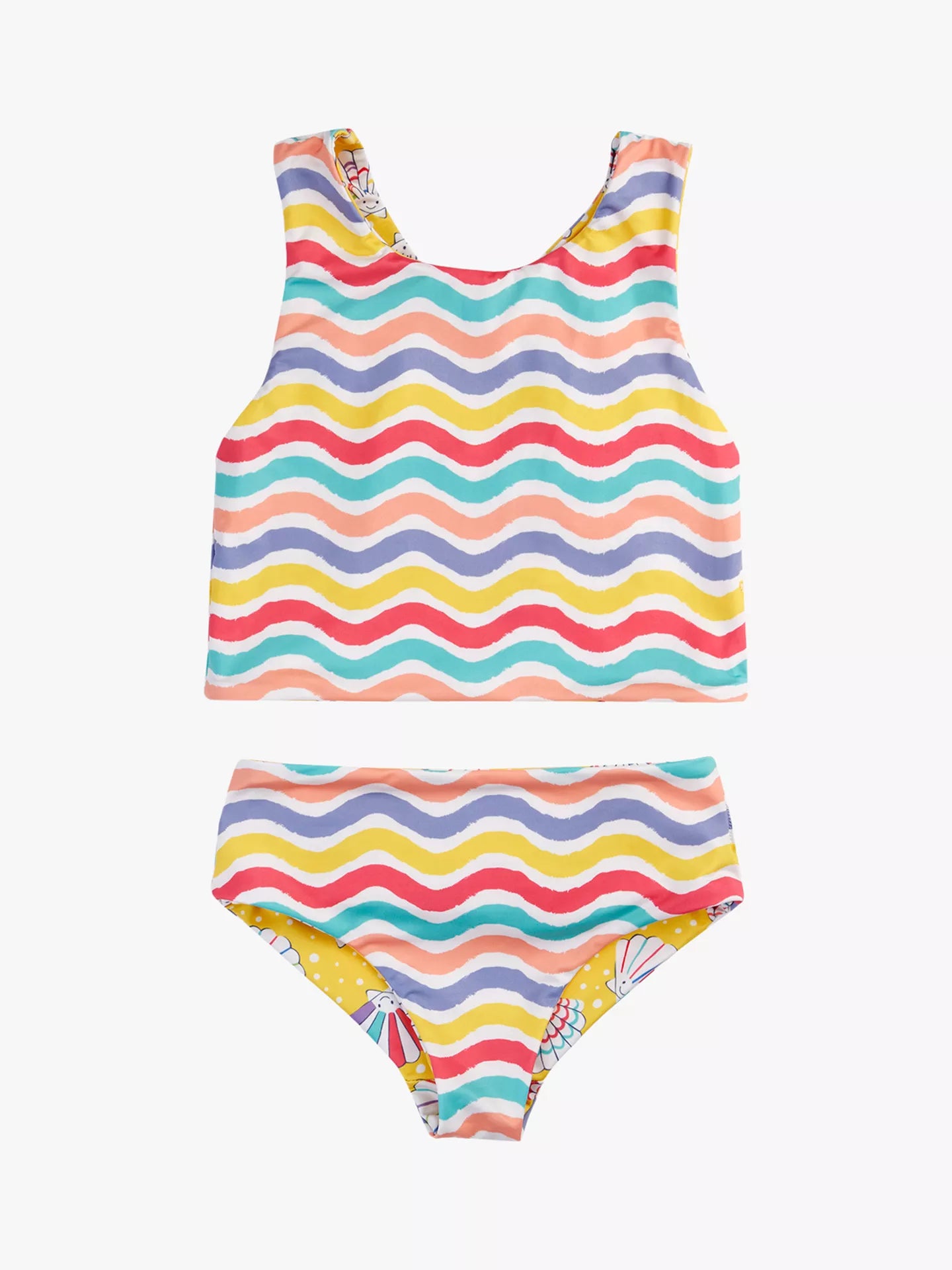 Children's reversible bikini Rainbow Wave/Shellabrate - 3-10Y Frugi
