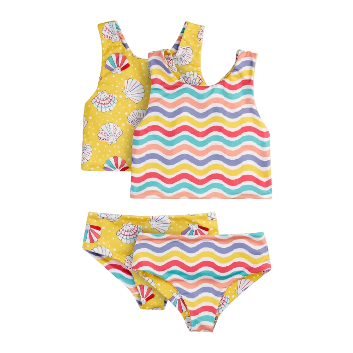 Children's reversible bikini Rainbow Wave/Shellabrate - 3-10Y Frugi