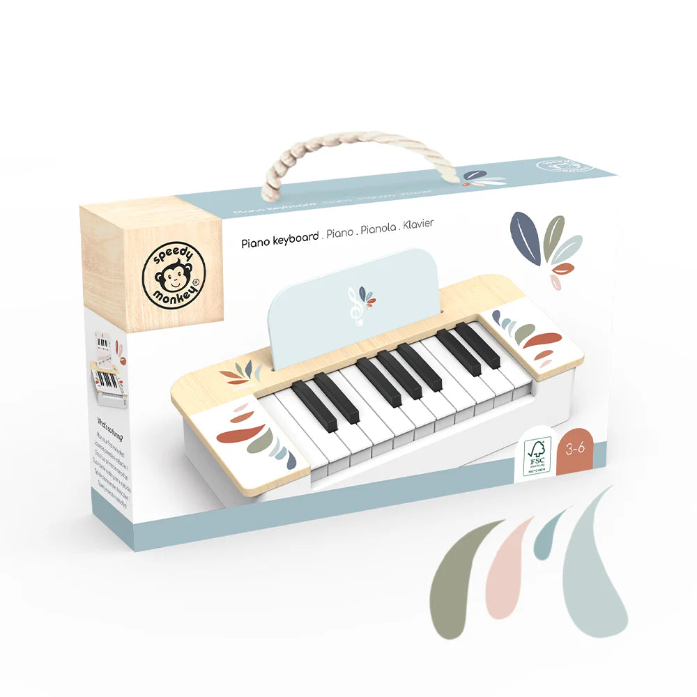 Wooden kid's toy Keyboard 30x26x9cm - Speedy Monkey 3+years