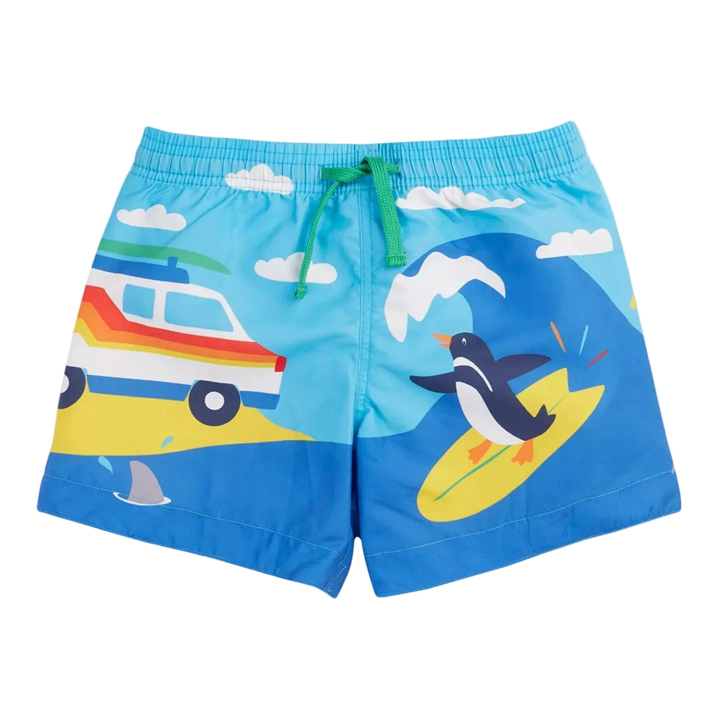 Kids swim shorts Blue Skies/Beach 2-8Y Frugi
