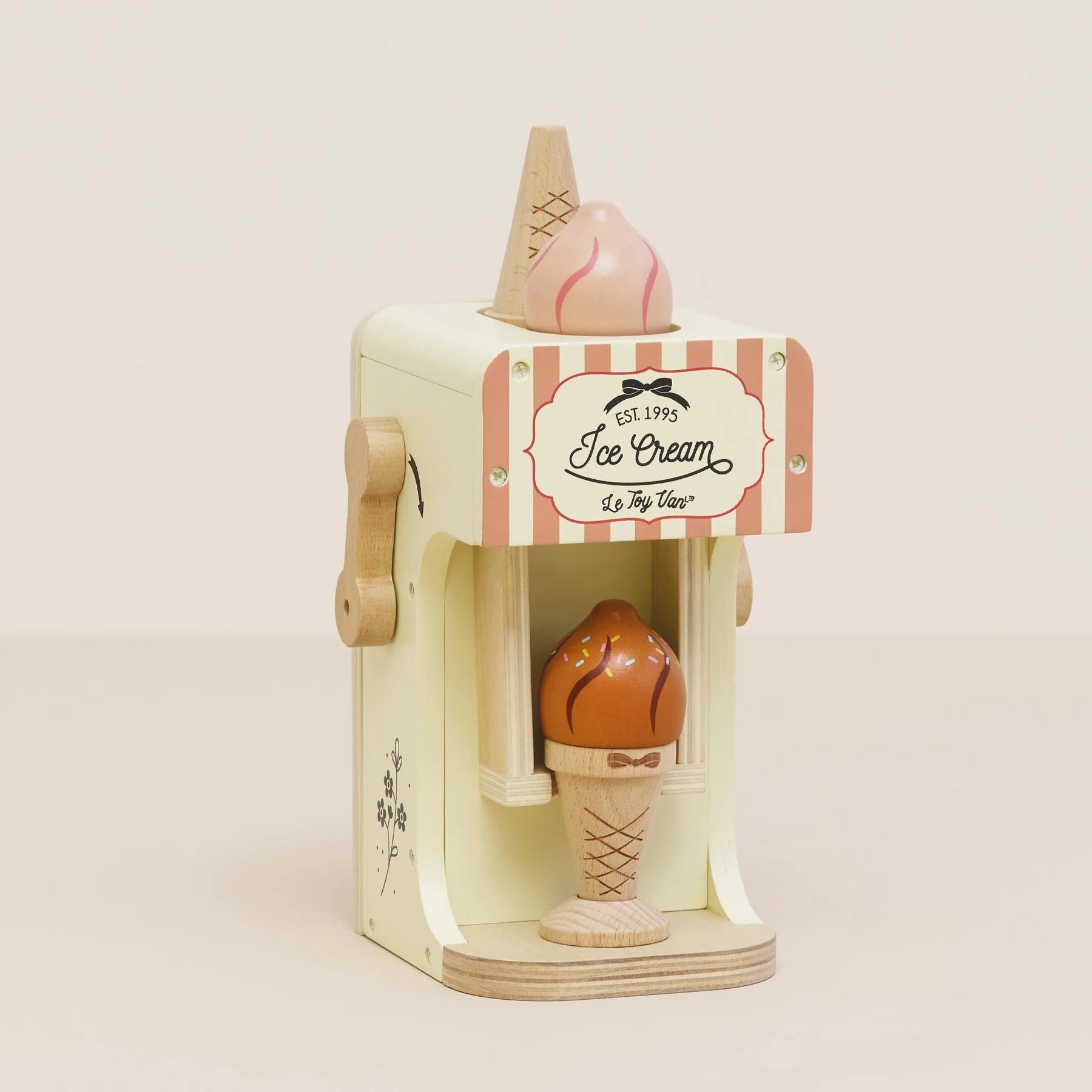 Wooden retro ice cream machine