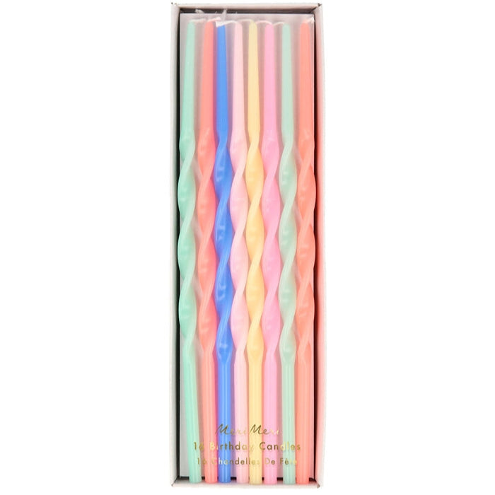 Κεράκια Twisted Πολύχρωμα (16τμχ)