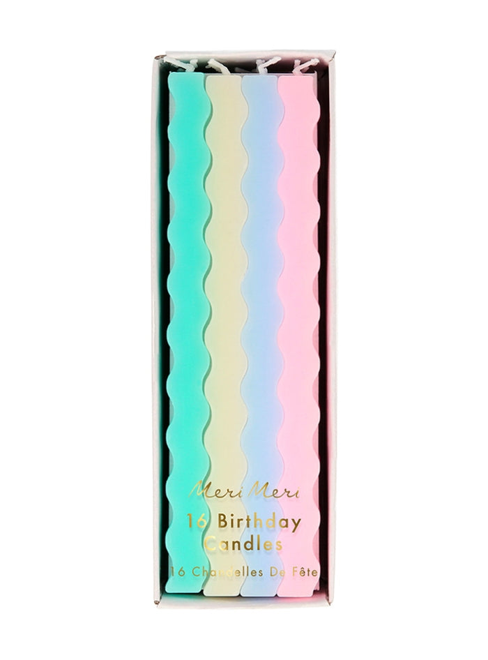 Κεράκια Wavy Παστέλ (16τμχ)