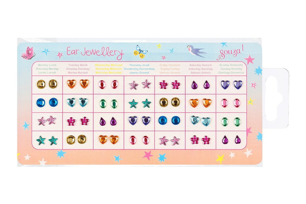 Kid's sticker earrings in various designs - 28 pairs