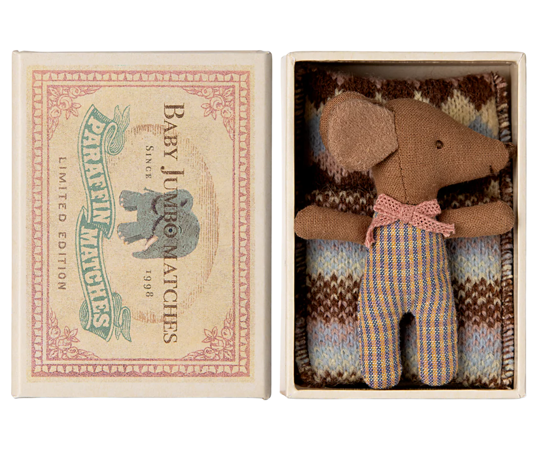 Baby Rose mouse in matchbox 8cm Maileg 3+