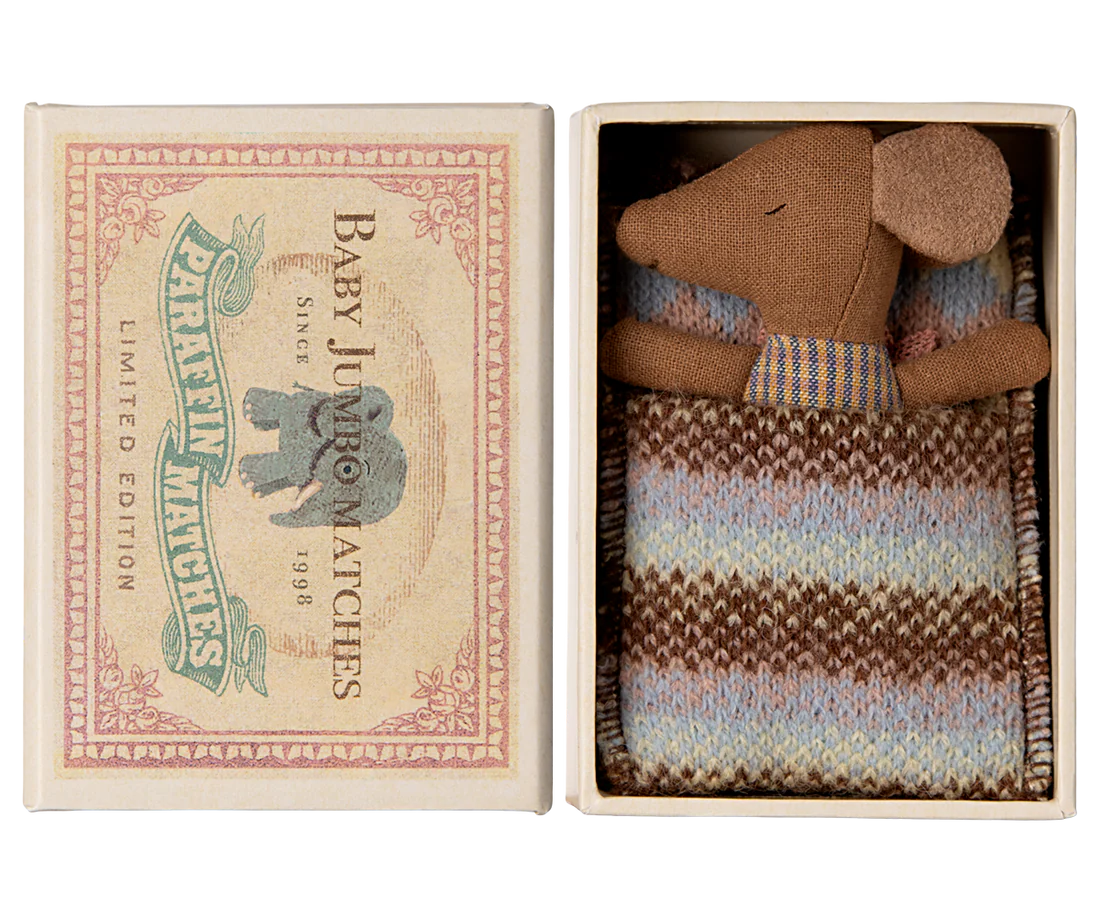 Baby Rose mouse in matchbox 8cm Maileg 3+