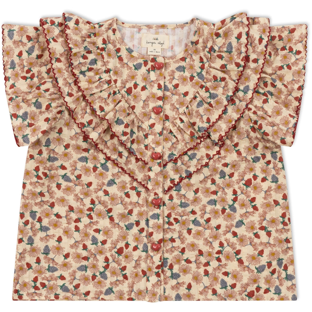 Παιδικό κοντομάνικο πουκάμισο με βολάν γιακά Marguerit 9μηνών - 18μηνων Konges Slojd