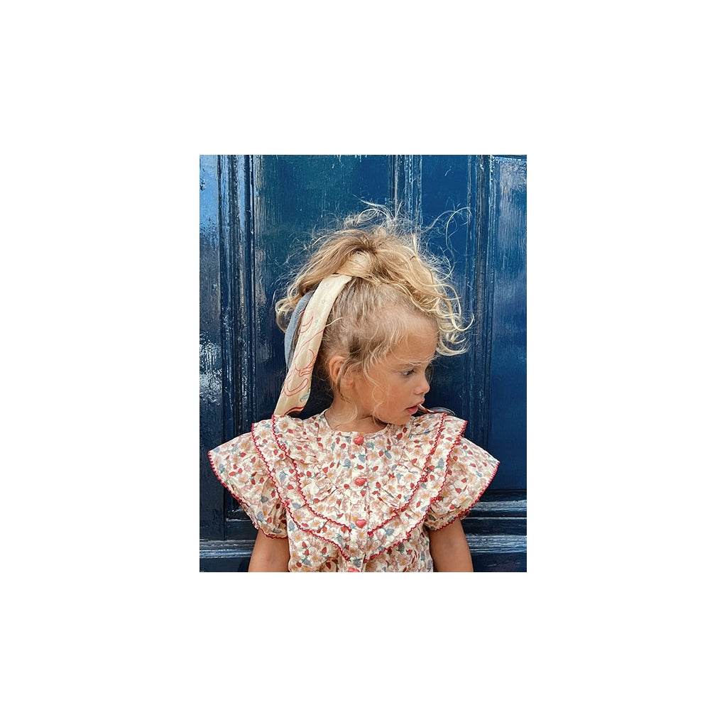 Παιδικό κοντομάνικο πουκάμισο με βολάν γιακά Marguerit 9μηνών - 18μηνων Konges Slojd