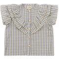 Παιδικό κοντομάνικο πουκάμισο με βολάν γιακά Sleek Check 9 μηνών Konges Slojd