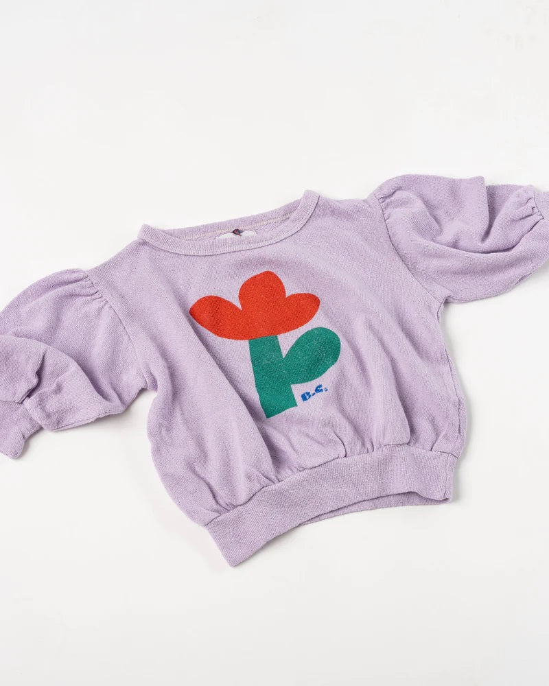 Sea flowers sweatshirt 2-11Y levander - Bobo Choses