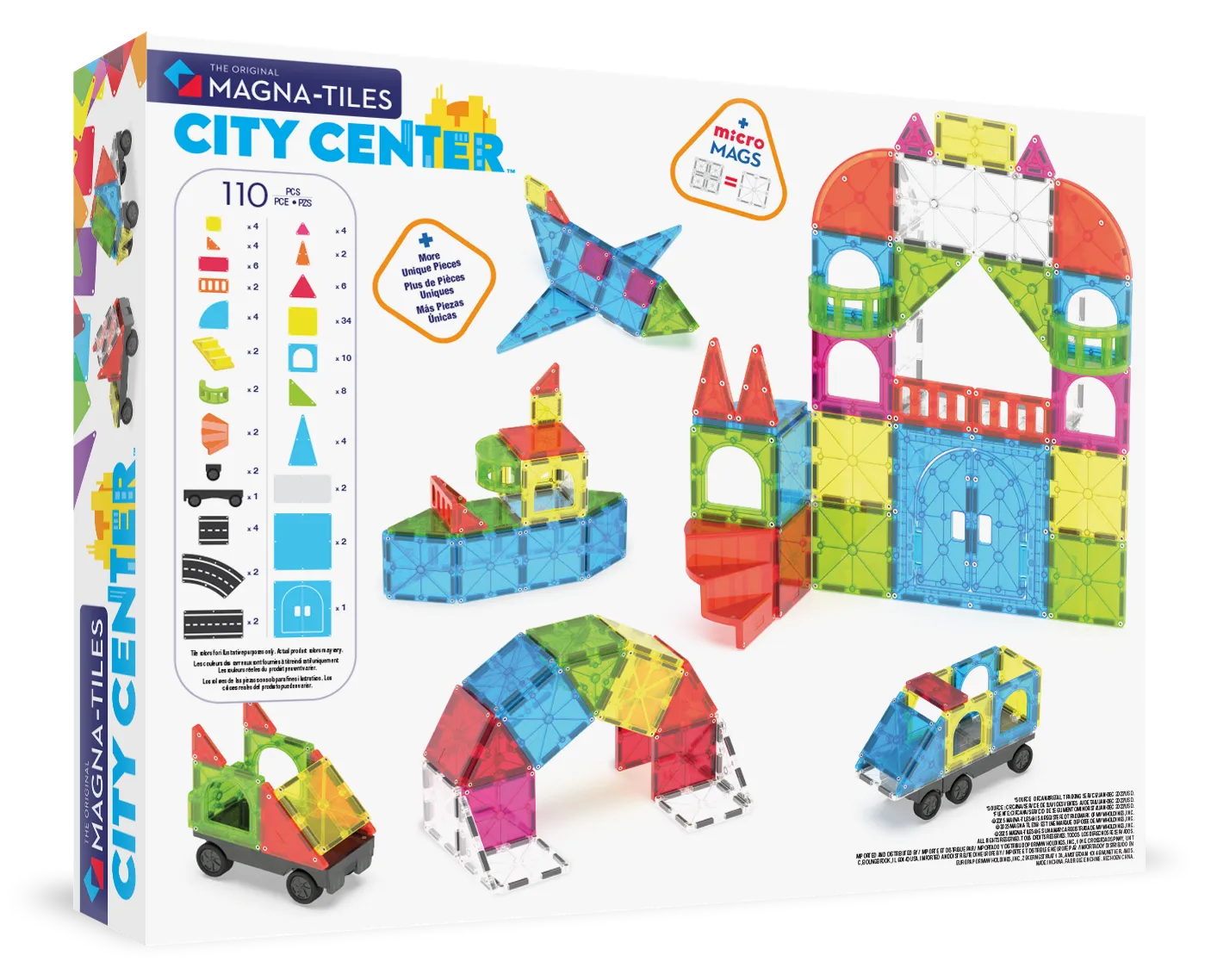 Kid's magnetic toy City Center 110pcs 3Y+ MAgna Tiles