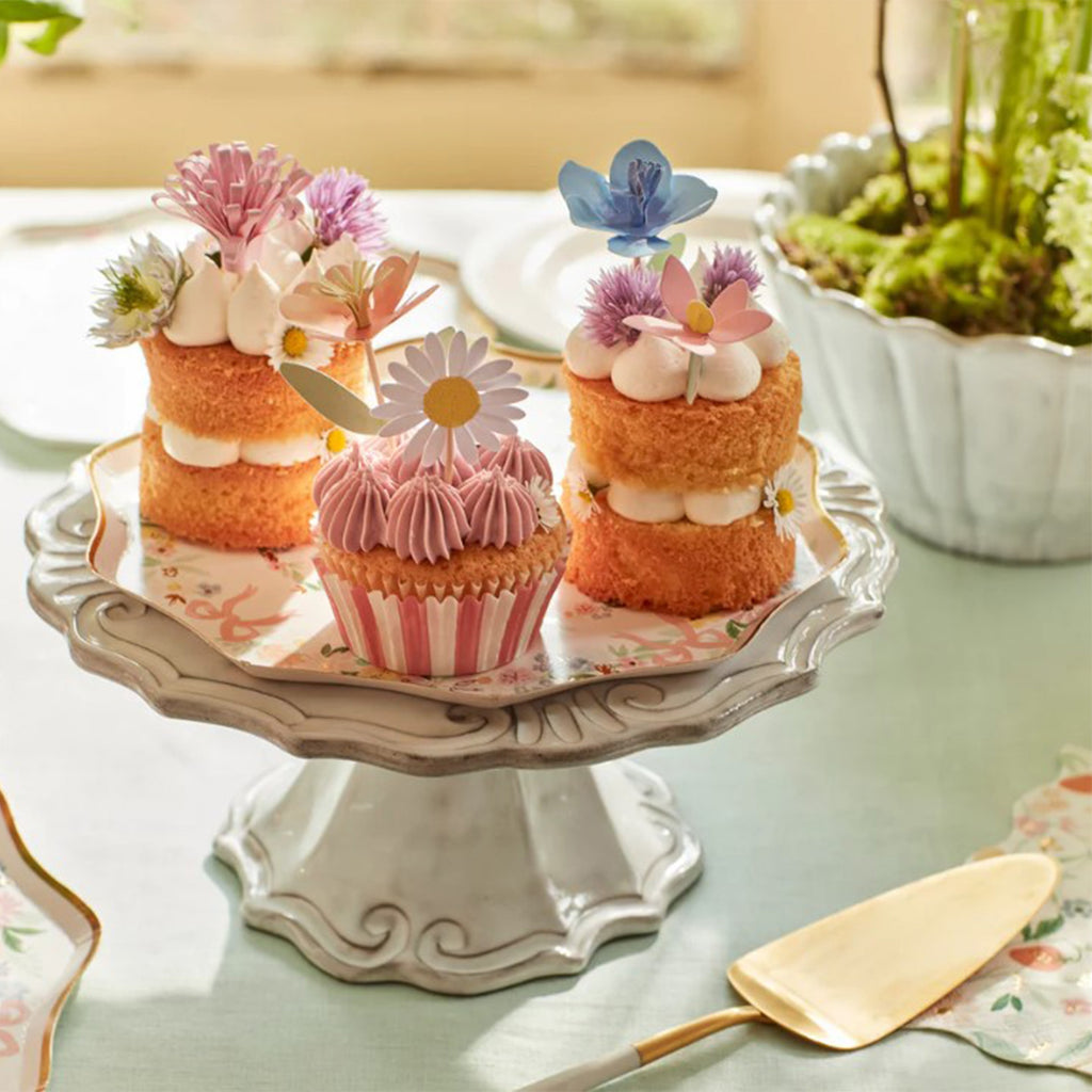 Cupcake Kit φορμάκια και toppers για παιδικό πάρτι Flower Garden σετ 24τμχ - Meri Meri