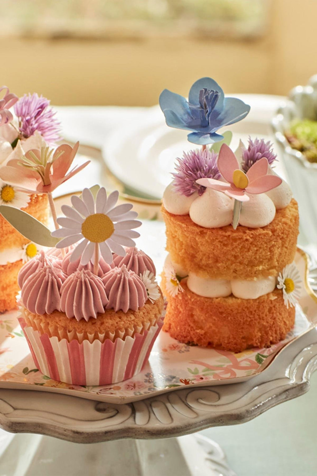 Cupcake Kit φορμάκια και toppers για παιδικό πάρτι Flower Garden σετ 24τμχ - Meri Meri