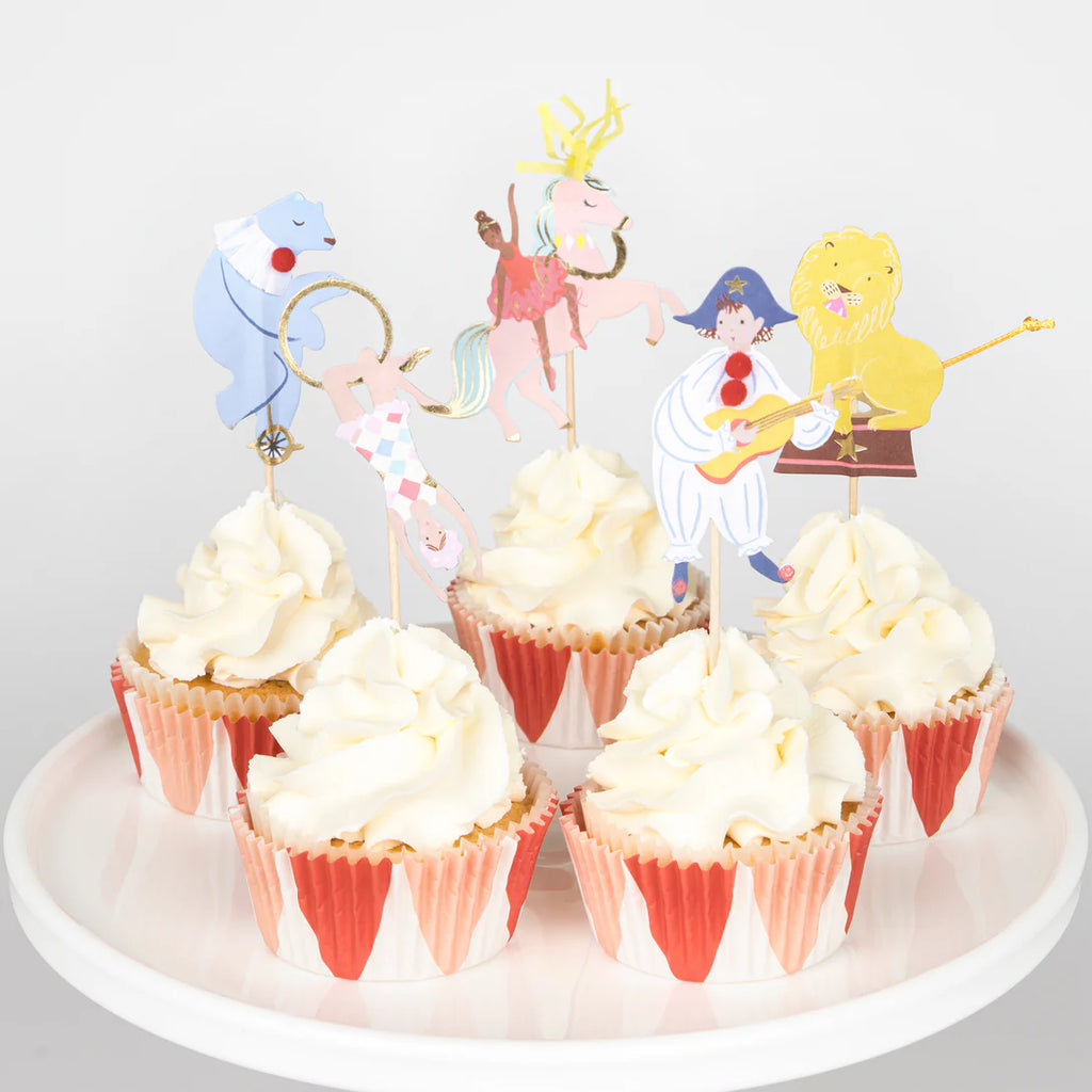 Cupcake Kit φορμάκια και toppers για παιδικό πάρτι Circus σετ 24τμχ - Meri Meri