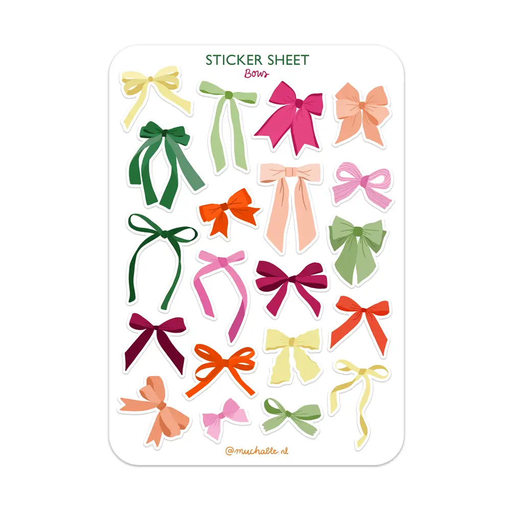 Χριστουγεννιάτικο φύλλο Α6 με αυτοκόλλητα Cute Bows 10.5 x 14.8 cm