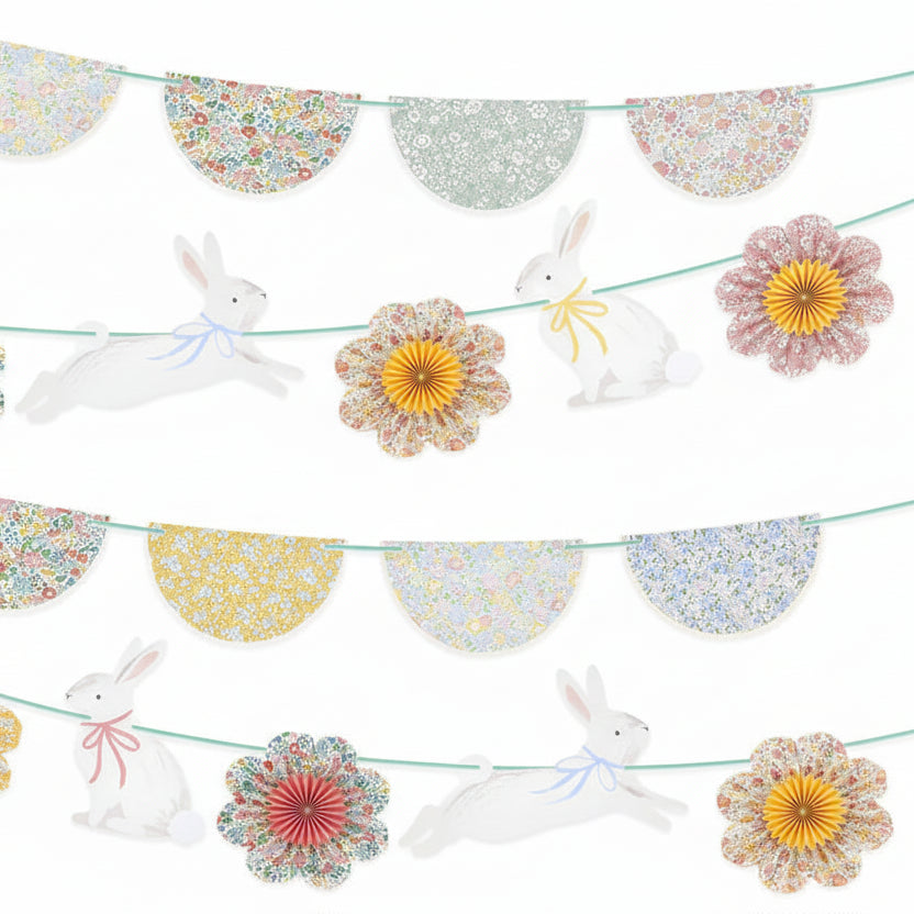 Decorative paper garland with Liberty bunnies 2.1m