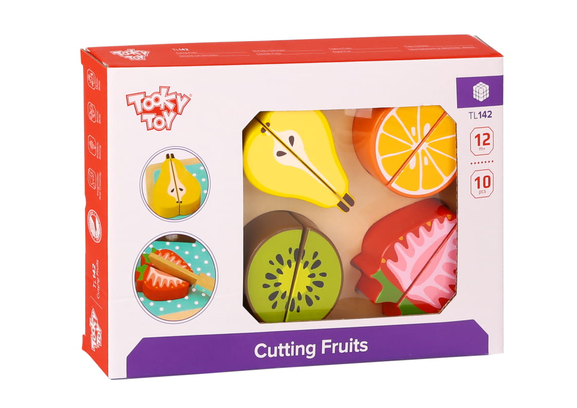 Wooden food tray with fruits 12M+ Tooky Toys