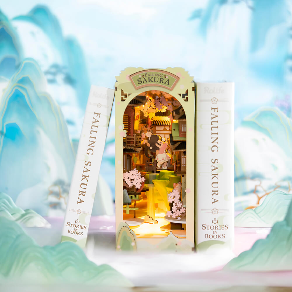  Bookstore DIY Book Nook Falling Sakura Kit 14Y+ 